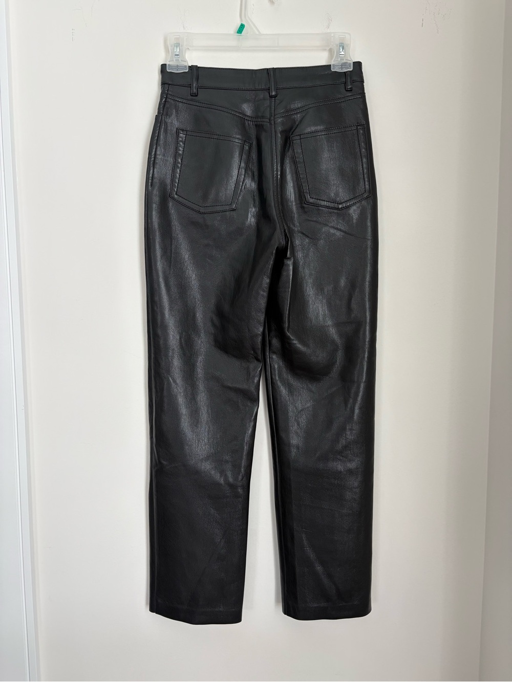 Wilfred Black Faux Leather Pants with Branded Button - Picture 4 of 5